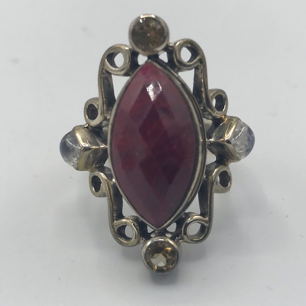 Nicky Butler Raj Collection Corundum Citrine Moonstone 925 Silver Ring Size 10 …